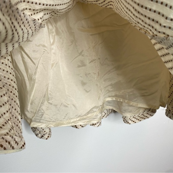 Nanette Lepore Cream and Brown Fluted Fit and Flare Skirt - Picture 8 of 10